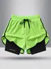 Venta al por mayor del fabricante Exportación transfronteriza Pantalones cortos de seda helada para hombre Verano Tres puntos Pantalones deportivos de playa Secado rápido Correr Fitness Entrenamiento