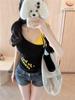 Camisola Sexy Trendy Hot Girl com Letras Feminina Falsa Duas Peças Verão Novo Estilo Doce e Apimentada com Bojos Top Exterior