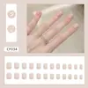 Elegante Rubor Puro Deseo Usable Larga Gradiente Nude Pegatinas para Uñas Blanqueamiento Puntas de Uñas Uñas Postizas Venta al por Mayor