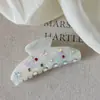 Grampo de Cabelo Estilo Coreano Atmosfera Feminina Florzinhas Estrelas Pequenas Material Acetato Coque Meio Preso Grampo Jacaré para a Parte de Trás da Cabeça