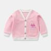 Cárdigan de punto para niños, suéter exterior, ropa para bebé niña primavera y otoño, top único, ropa para bebé niño, suéter básico con cuello en V