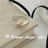 Coreia do Sul Design Personalizado Joias Simples de Prata Anel de Amor Luar S925 Prata Esterlina Empilhável com Anel Ajustável para Mulheres