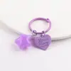 Llavero de Etiqueta Transparente de Gelatina Colorida con Forma de Estrella y Corazón, Materiales de Accesorios con Colgantes de Cuentas Hechos a Mano para DIY