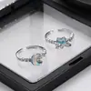 Anillo de Estrella y Luna para Mujer Diseño Primavera 2025 Ajustable Moderno Simple Anillo de Pentagrama