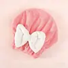 Touca Super Absorvente de Secagem Rápida com Laço, Nova Toalha Fofa para Secar o Cabelo, Touca de Banho para Lavagem de Cabelo, Toalha Turbante para Cabeça Feminina