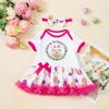 Vestido de Conejo para Niña de Pascua Transfronterizo Bolsa de Huevo de Conejo Falda Vestido de Fiesta para Bebé Set de Dos Piezas con Diadema