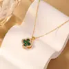Pendientes Giratorios de Trébol de Cuatro Hojas Verdes con Circonita Lujo Accesible Pendientes Elegantes de Moda con Estilo Pendientes Versátiles Exquisitos S925