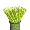 Pajita Desechable Biodegradable de Papel Kraft con Puntos de Colores para Bar, Fiesta, Jugo, Bebida, Mesa de Postres Decorativa