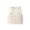 Colete Matelassê Bebê Outono/Inverno Classe A Menina Bordado Coelhinho Gola Reversível Bebê Acolchoado Quente Roupa Infantil