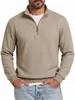 Sudadera deportiva casual de punto gofrado estilo americano para hombre, con media cremallera y cuello alto, manga larga, importación transfronteriza de Amazon