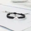 Pulsera de Pareja Estrella de Seis Puntas Estilo Coreano Regalo de San Valentín Cuerda de Mano Tejida a Mano con Lenguaje de Estrellas para Hombres y Mujeres