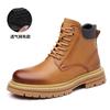 Botas Martin para hombre, botas de media caña de otoño, estilo casual británico, suela gruesa, estilo retro, botas de trabajo de ruibarbo, una generación de cabello