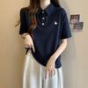 Camiseta Elegante Plus Size Feminina com Gola Polo, Versátil e Emagrecedora, Verão 2026 Manga Curta Dopamina Mais Vendida