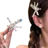 Pinza para el Cabello con Lazo de Tela y Pedrería Estilo Coreano, Lujo Ligero, Moda de Gama Alta, Pinza de Pato Simple y Versátil, Exquisito Accesorio para el Cabello para Mujeres