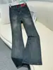 Calça Jeans Flare Azul Vintage para Mulheres, Nova Coleção Verão 2026 Cintura Alta Slim Fit Bootcut