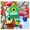 Venta Directa de Fábrica Juego de 2 Piezas de Casa para Pájaros de Madera Se Puede Pintar DIY Incluye Pinceles Adecuado para Niños de 4 a 8 Años