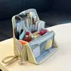 Bolsa de Cosméticos de Gran Capacidad con Soporte, de Alto Valor, Bolsa de Almacenamiento con Divisiones y Capas, Portátil de Mano, Multifuncional, Bolsa de Aseo