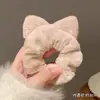 Elásticos de Cabelo com Orelhas de Gato de Pelúcia, Scrunchies Fofos, Elásticos Doces para Rabo de Cavalo de Outono e Inverno, Acessórios de Cabelo para Mulheres