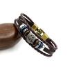 Pulsera de Cuero de Vaca con Hebilla de Perlas Estilo Europeo y Americano Nueva Joyería de Exportación Europea y Americana Pulsera de Cuero de Águila Venta al por Mayor