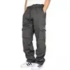 Pantalones deportivos casuales transfronterizos tipo jogger con puños de cordón, pantalones cargo holgados para hombre con múltiples bolsillos y cordones, en stock