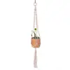 Cuerda de Algodón Tejida a Mano Estilo Bohemio Maceta para Plantas y Flores Cesta Colgante Bolsa de Red Cuerda para Colgar Colgante de Pared Cuerda para Colgar