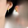2025 Pendientes de Gota de Agua de Flor de Metal y Miel de Osmanthus Pendientes Retro de Estilo Chino Nuevo Pendientes Nicho de Alta Gama de Lujo Ligero