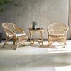 Natural Real Rattan Rattan Chair Three-piece Set Nordic Balcony Leisure Backrest Chair Home Bamboo Chair for the Elderly Rattan Chair for Homestay