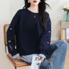 Calidad Garantizada, No Hace Bolitas, Amigable con la Piel, Rejuvenecedor, Sudadera Falsa de Dos Piezas para Mujeres de Mediana Edad, Nuevo Estilo Europeo para Primavera y Otoño, Corte Holgado, Tallas Grandes