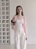 Cárdigan de punto rosa con cuello en V para mujer, otoño 2026, camisa casual de punto suelta para aire acondicionado, capa exterior con encaje, top cárdigan protector solar