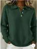 Camisa Polo Suelta y Relajada de Manga Larga con Cuello de Botones para Mujer, Nuevo Estilo Otoño e Invierno Transfronterizo Europeo y Americano 2026