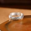 Anillo de zorro con personalidad retro desgastada de plata pura Yilu S999.9, estilo étnico, simple, combinable, con espíritu de zorro.