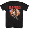 Camiseta Pesada de Manga Corta para Hombre Estilo Retro Co-Branded de Película First Blood Stallone Europea y Americana