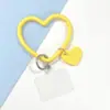 Nuevo Llavero de Pulsera Redonda de Silicona con Forma de Corazón Correa de Muñeca Portátil Anti-Caída y Anti-Pérdida para Teléfono Móvil
