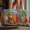 Nueva Marca Independiente Serie Hawaiana Bolso de Viaje Acolchado de Algodón, Bolso de Yoga para Mujer Estampado de Moda, Bolso de Mano