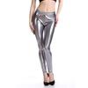 Calça de Couro Brilhante de Nove Pontos, Alta Elasticidade, Tamanho Grande, Couro Sintético, Leggings da Moda de Cor Sólida, Calça de Couro PU, Calça Feminina de Cintura Alta Tamanho Grande