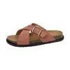 Sandalias de plataforma con hebilla de cinturón 2026 sandalias de suela gruesa, moda europea y americana, color albaricoque, verano para mujer, comercio exterior, puntera abierta, estilo nuevo