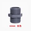 Jianerle PVC Roscado Directo Doble Rosca Exterior Recto Conector de Paso Doble Rosca Exterior Cable Directo Doble Extremo Roscado Azul-Gris 63