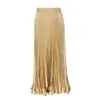 Nova saia plissada de cetim com brilho metálico para mulheres de comércio exterior europeu e americano, saia longa de órgão, saia longa