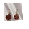 Pendientes de plata 925 con forma de estrella de Internet, con lazo de terciopelo rojo, para novia, con perlas, para mujer.