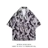 Camisa Estampada Folhagem Nova Tendência Estilo Japonês de Verão para Homens, Ins Street Loose Hip-Hop Jovem Manga Curta