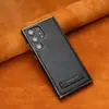 Adecuado para Samsung S25Uitra Funda para Teléfono Móvil Soporte Cuero Galvanizado S24Plus Todo Incluido Negocios S23 Anticaída Funda de Cuero