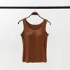Nuevo Camisole de Primavera y Verano con Copas en el Pecho, Capa Base de Seda de Hielo, No Necesita Usar Sujetador, Espalda Hermosa, Camiseta sin Mangas Versátil para Yoga y Deportes para Mujeres