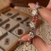 Novo Bracelete de Lótus da Sorte Estilo Chinês, Bracelete Trançado Estilo Antigo Três Vidas, Presente de Bênção, Joia de Mão para Mulheres
