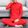 Traje de ropa interior térmica para hombre del año animal de Otoño e Invierno traje de otoño rojo brillante pantalones largos suéter para jóvenes y mediana edad