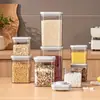 Frasco Hermético de Presión para Cocina para Granos, Caja de Almacenamiento de Grado Alimenticio, Contenedor de Plástico a Prueba de Humedad para Snacks y Especias