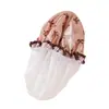 Gorro de ducha de doble capa para mujer, impermeable, adecuado para uso doméstico, cocina y para proteger el cabello de los humos de la cocina; también una gorra secadora de pelo para niñas; gorro de ducha de nuevo estilo