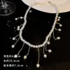 Design de Nicho Luxo Acessível Colar com Textura Moda Elegante Corrente para Clavícula com Zircônia Tendência Ins Coreana Roupa de Trabalho Versátil Colar