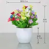 Decoración de Planta Verde Artificial Planta Pequeña en Maceta Flor de Plástico Flor Falsa Juego de Arreglo de Flores Artificiales Decoración de Bonsái Arreglo de Flores para el Hogar Planta en Maceta