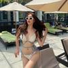 Bikini Sexy de Amor Europeo y Americano 2024 con Correa de Cordón Ajustable y Copa Dura para Mujer, Traje de Baño para Vacaciones en la Playa, Spa