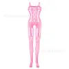 Meias Sexy Transparentes Rendadas Vazadas com Suspensórios, Peça Única de Corpo em Rede, Justas com Jacquard Exquisito, Comércio Exterior W222